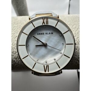 Anne Klein AK/3272 Ladies Watch 32MM 7.5" New Battery Rose Gold Case Grey MOP Q